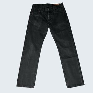 Jean Shop Men's 32x31 Rocker Staright Selvedge Black Denim Jeans Fade Wash